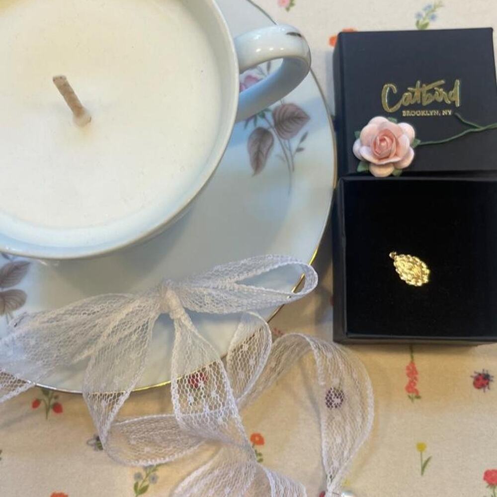 Catbird 14k Solid Gold Snowdrop Poem Charm January Birth Flower 🦢